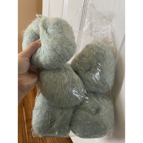 5 Skeins Mohair Green Blue Mix 250g Total #403 - Picture 1 of 4
